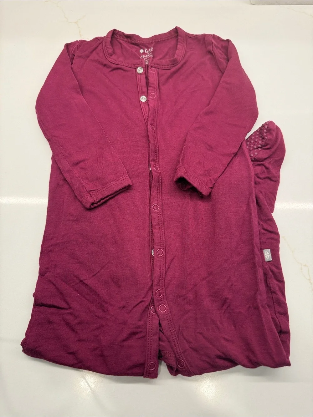 Kyte BABY Deep Berry Long-Sleeve Footy PJs with Front Snaps